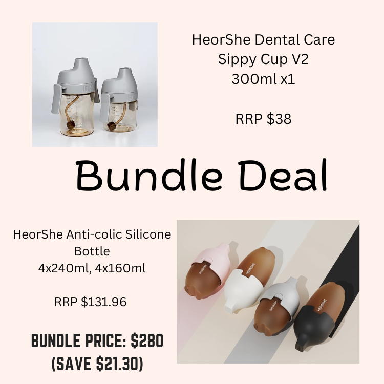 Bundle Deal: HeorShe Dental Care Sippy V2/HeOrShe Ultra Wideneck Silicone Baby Bottle