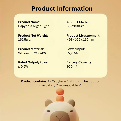 Capybara/Pear/Bunny Silicone LED Night Light