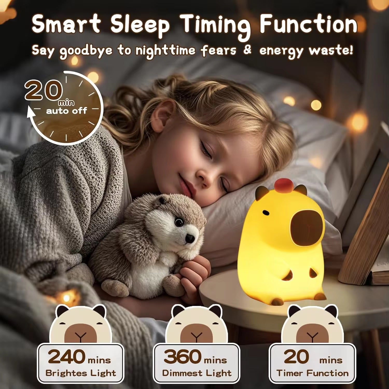 Capybara/Pear/Bunny Silicone LED Night Light