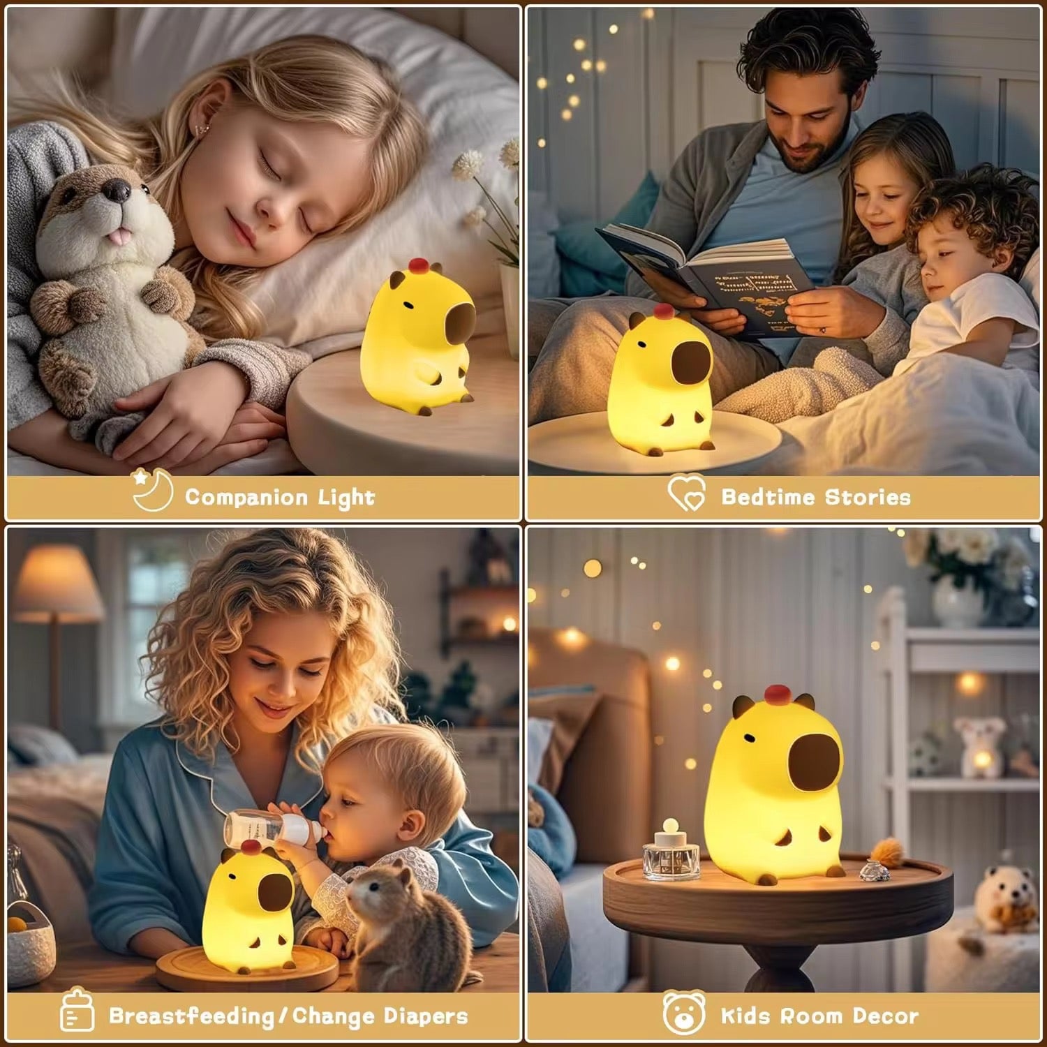 Capybara/Pear/Bunny Silicone LED Night Light
