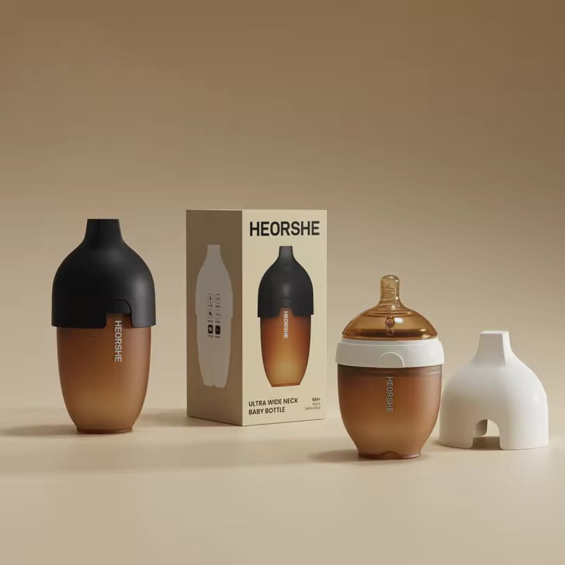 HeorShe Ultra Wide Neck Silicone Baby Bottle