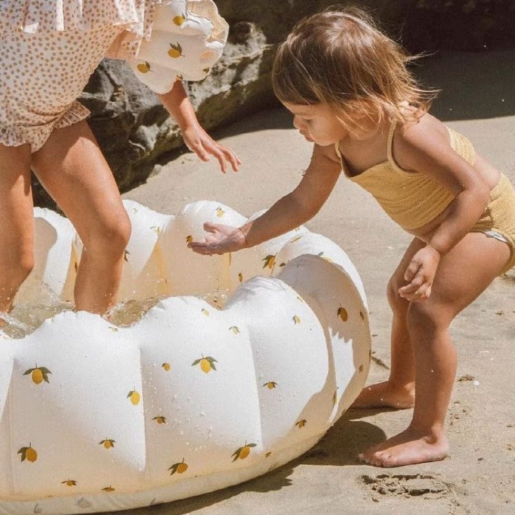 beach play with portable pool