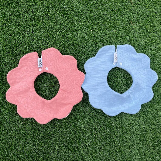 Blue and Pink Cotton Bib