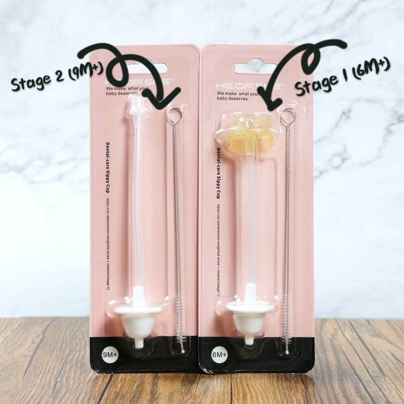 Comparison of Stage 1 and stage 2 Sippy Cup Straws