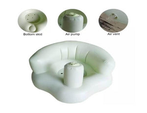Green portable inflatable baby cushion with inflate pump 