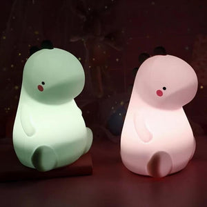 tap tap to change colour Dino Silicone LED night light 